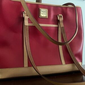Dooney & Bourke Red and Tan Tote Bag